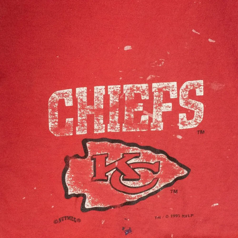 Vintage 1993 Kansas City Chiefs Nutmeg Shorts Men's Size XL Thrashed Distressed
